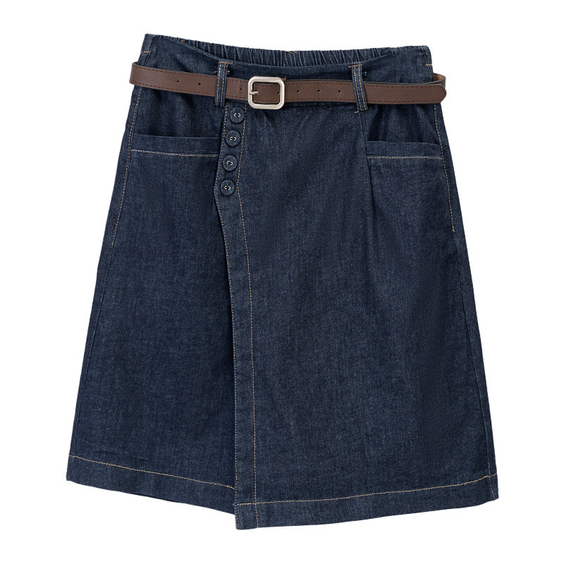 牛仔裙裤女七分短裤夏薄款高腰2021年新款阔腿裤子宽松高腰五分裤