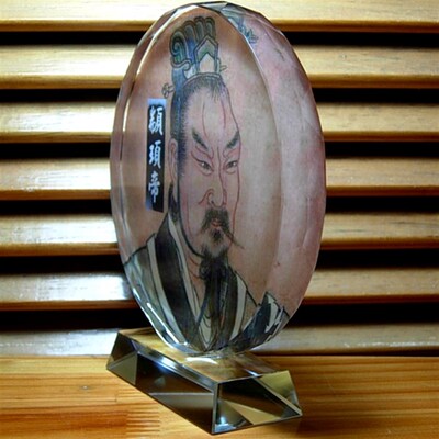 颛顼帝工艺品摆设玄帝摆件礼品黑帝人偶模型顼帝公仔水晶擂件玩偶