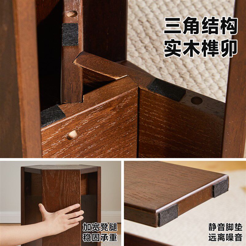 艺柳园实木凳子可叠放板凳家用餐椅木凳收纳凳组合凳简约餐桌凳