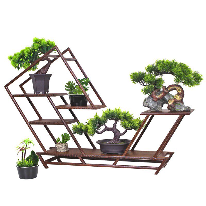 鸡翅木博古架实木中式多宝阁茶壶架子摆件置物架禅意古董架盆景架