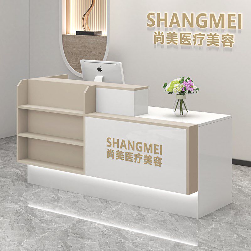 吧台健身房店铺小型壁挂超市便利店大气展示架装饰架前台接待台