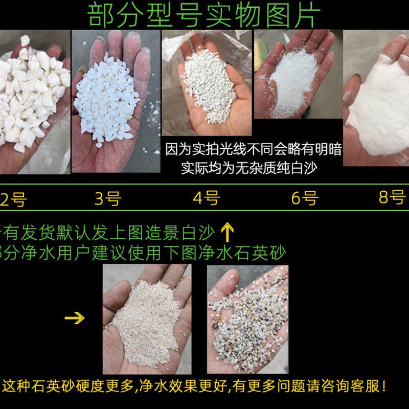 石英砂 白色细沙子鱼缸石英沙酒店垃圾桶烟灰缸纯白造景用80斤