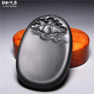 名师精品老坑砚台 清趣 荷叶小楷把玩砚 老坑原石砚台龙尾籽料