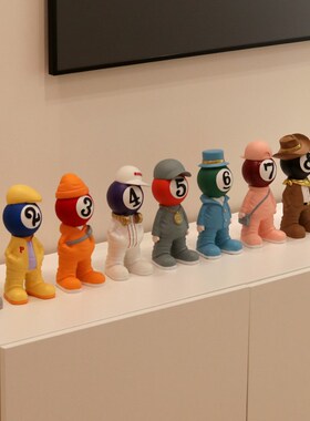 创意台球小子玄关摆件公仔装饰品客厅电视柜台球厅俱乐部开业礼物