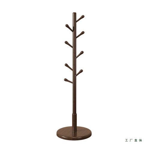 实木欧式落地单杆衣帽架置物