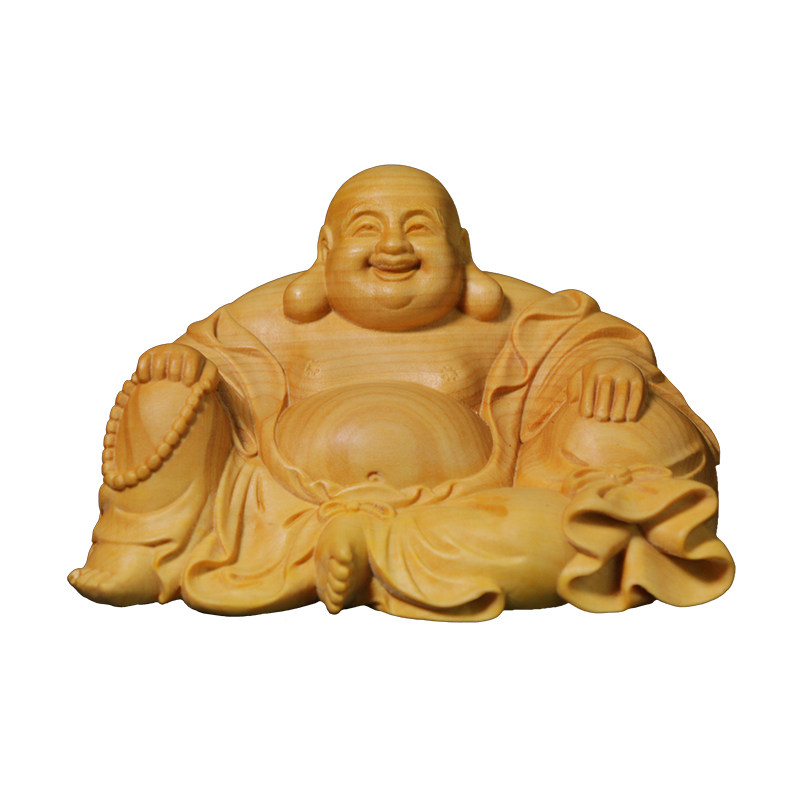 乐清小叶黄杨木雕汽车佛像摆件实木雕刻工艺礼品文玩饰品靠袋弥勒