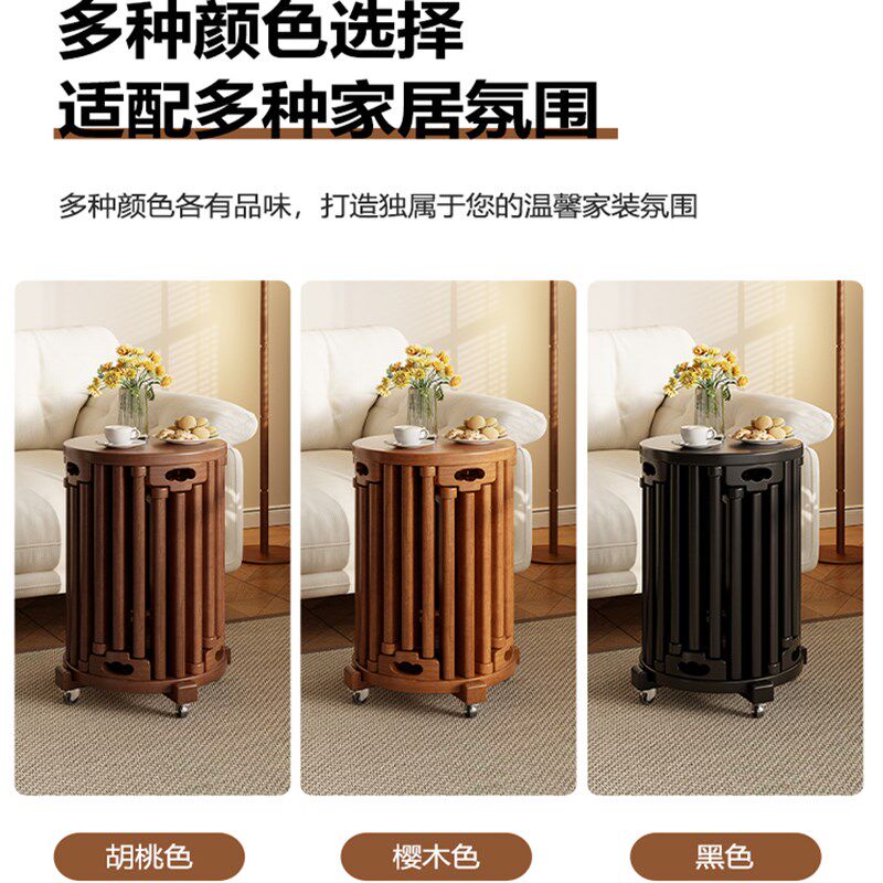 客人备用凳实木可叠放凳子家用结实耐用组合凳小户型圆凳子折叠椅