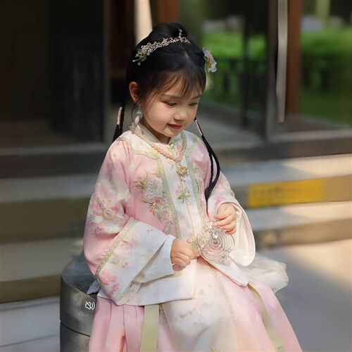 小酒窝新款儿童古装汉服假发包古风造型发饰全发丝新中式国风春路