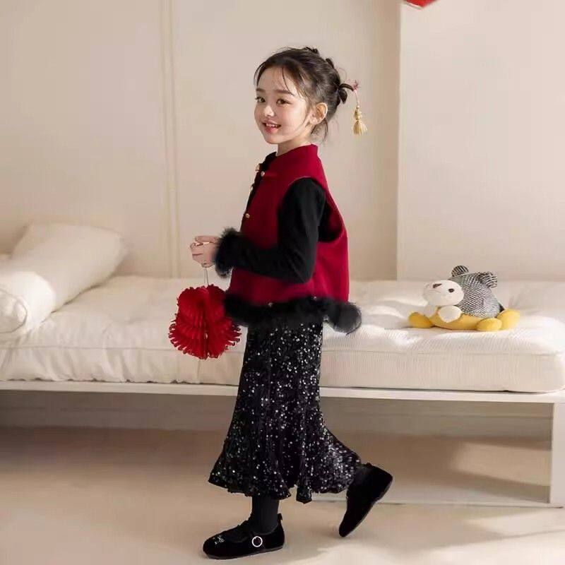 2025新年战衣拜年服女童新中