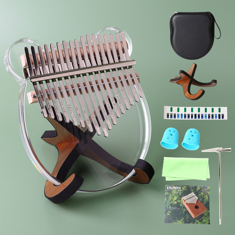 水晶拇指琴 透明卡林巴 亚克力板式KALIMBA 17音手指琴WINLY图片