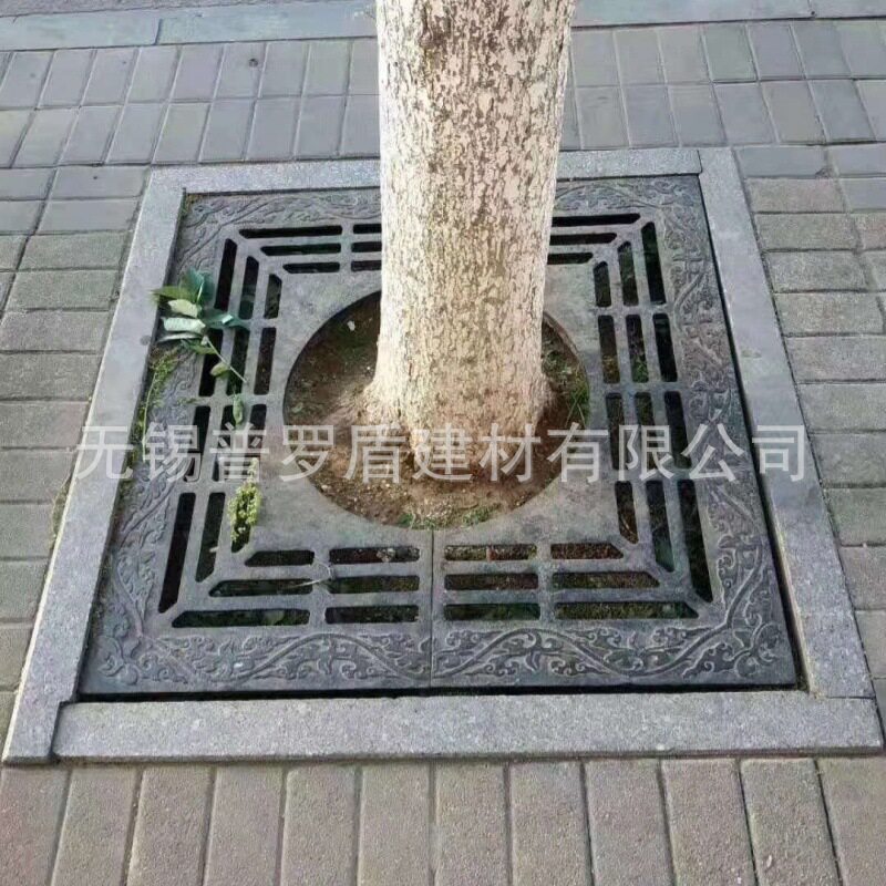 不锈钢树篦子 绿化护树板 格栅井盖 球墨铸铁树篦子 公园树池盖板图片