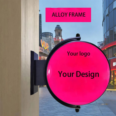 Outdoor Vacuum Light Box Round Rotating Acrylic Advertising