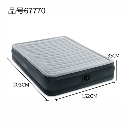 INTEX内置电泵充气床豪华灰白双层双人线拉植绒床垫67766-67770