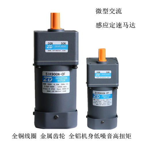 ZD中大90W感应减速电机5IK90GN-CF单相交流220V电动机卧式马达