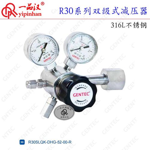 美国GENTEC捷锐R30SLMT/QT不锈钢双级式特气减压器铜电镀