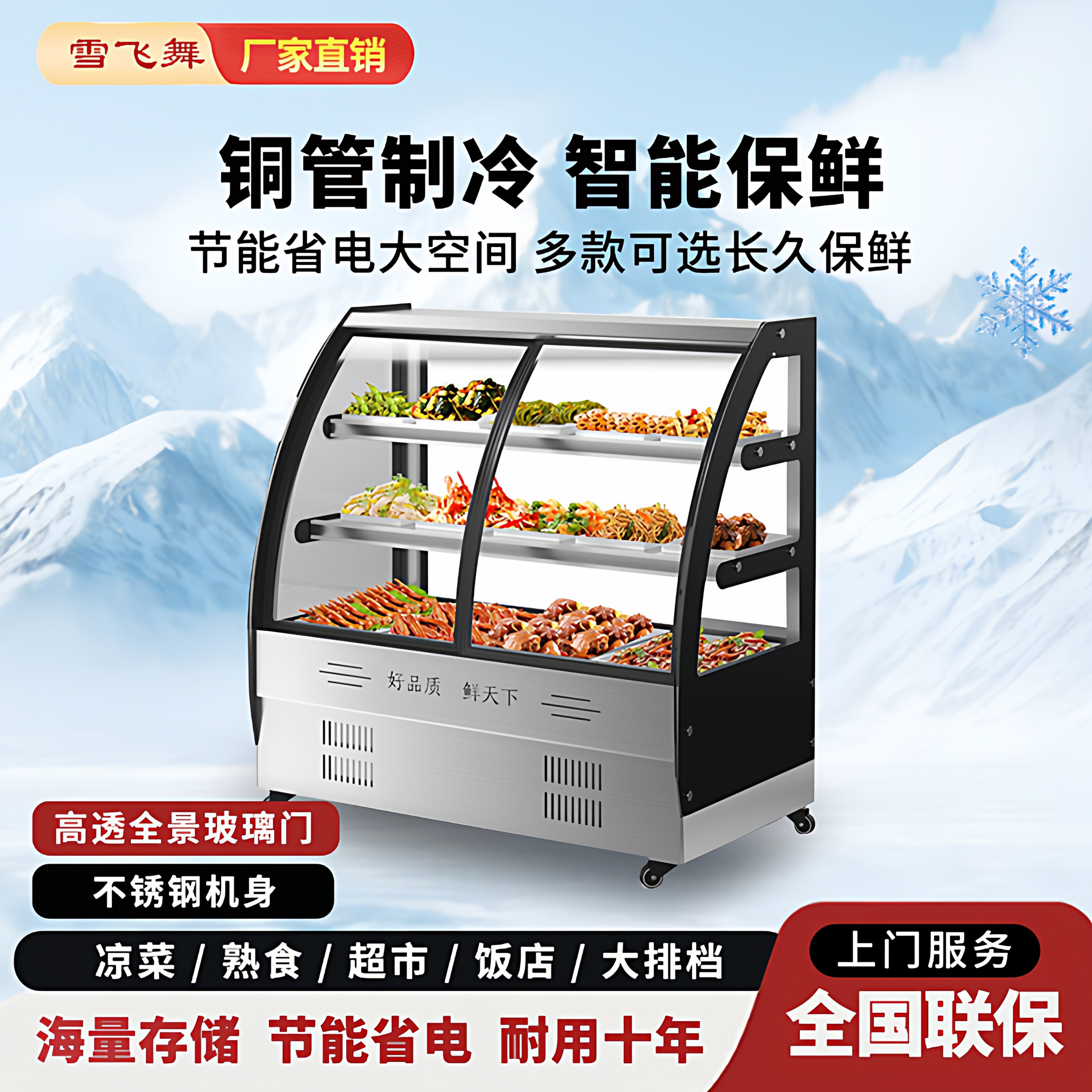 雪飞舞凉菜展示柜冷藏保鲜柜商用点菜柜冰箱串串烧烤鸭脖熟食卤菜