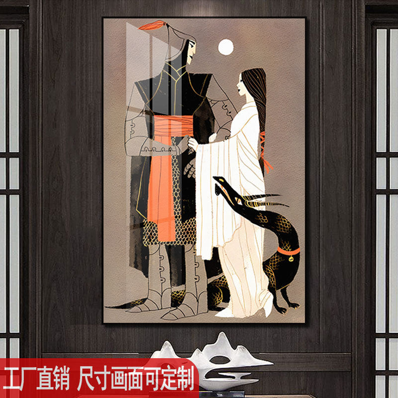 京剧花旦人物挂画国潮风餐厅包间包厢壁画新中式大厅背景墙装饰画