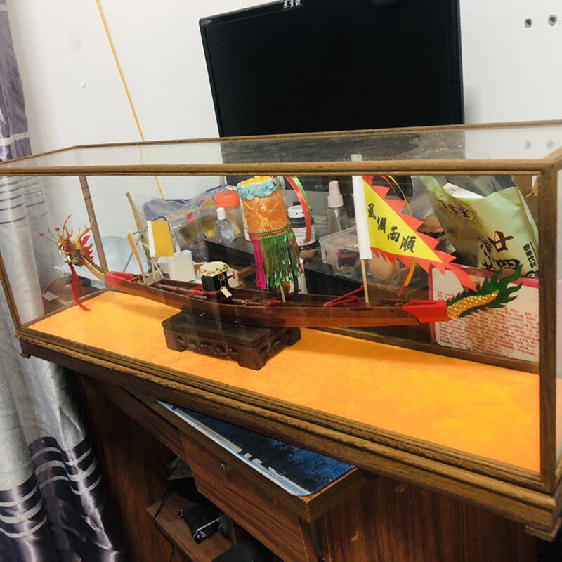 传统龙舟木雕模型 龙船模型家居饰品工艺船摆件复古非遗产品