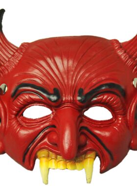 万圣节般若面具男网红吓人牛角恶魔鬼脸班诺面具鬼首鬼面具cos道