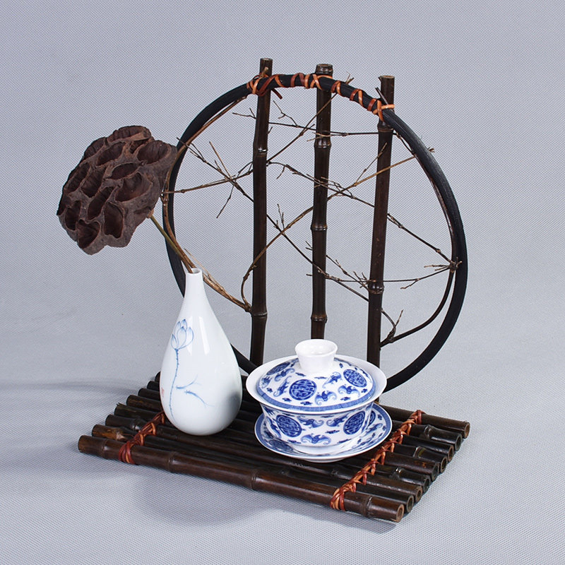 竹制品纯手工创意 竹编 工艺品摆件复古禅意家居饰品装饰花器插花