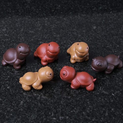 紫砂茶宠摆件 可养小乌龟个性创意茶桌茶具摆件可定logo