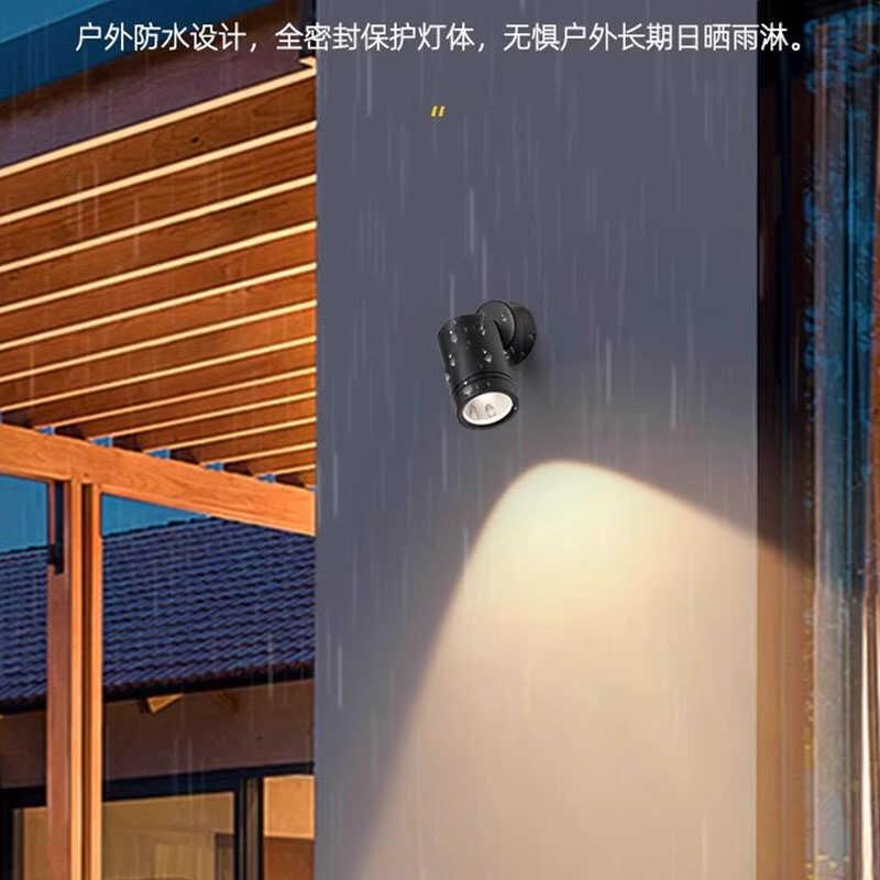 可调角度LED射灯 防水挂壁灯具适用于室内外 商铺大门洗墙照字广