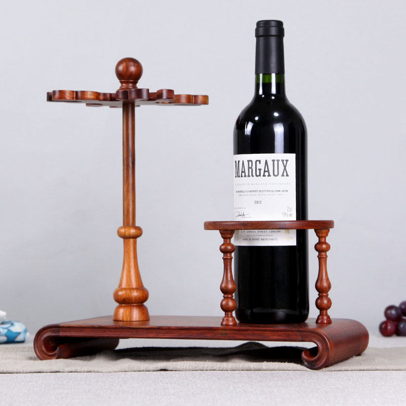 花梨木红酒架家用客厅家装摆设摆件实木中国风酒杯架子中式酒瓶架