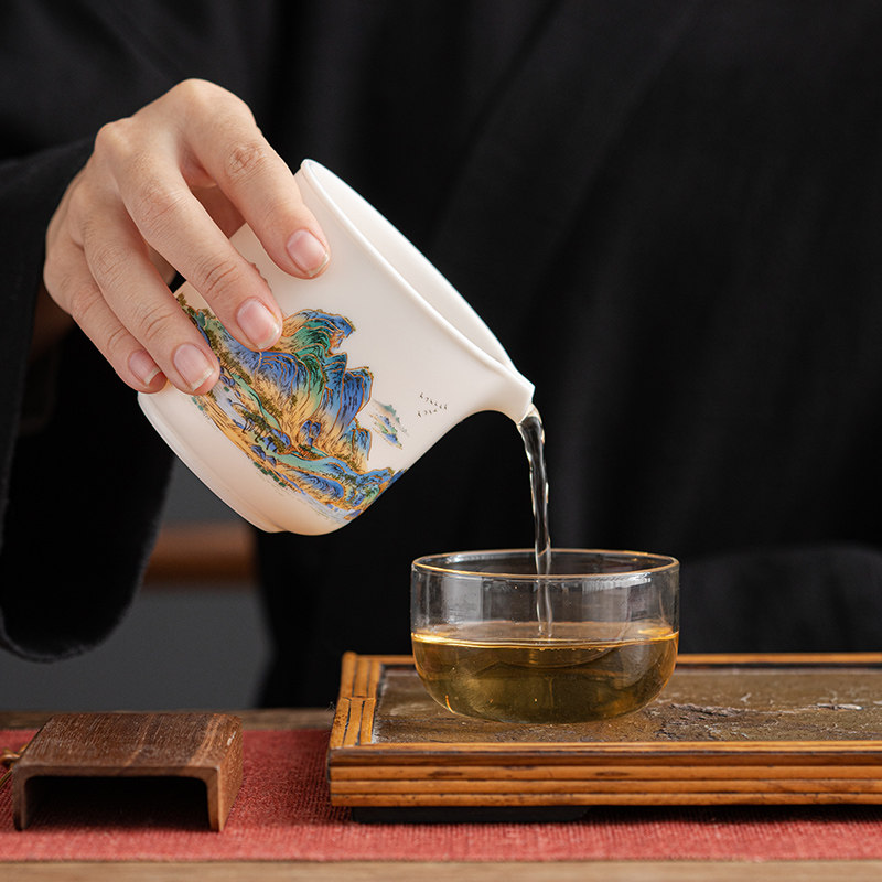 唐舍高端中国风旅行茶具套装羊脂玉瓷白瓷快客杯一壶三杯便携式