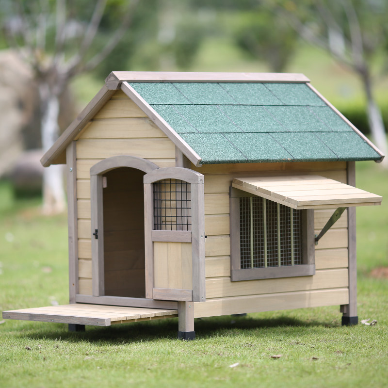 户外房子型防雨避暑木质狗别墅大中小型犬实木狗窝狗笼四季犬舍