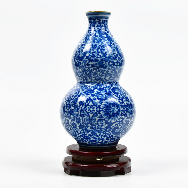景德镇陶瓷花瓶客厅装饰青花瓷博古架酒柜瓷器工艺品摆件小瓷瓶