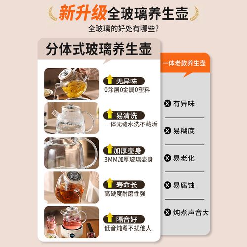 全玻璃养生壶家用多功能炖煮一体办公室小型花茶煮茶壶烧水壶女士