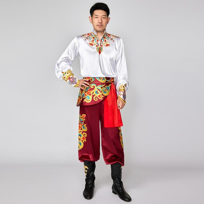 新疆回族服维吾尔族装少数民族男装舞蹈演出服舞台表演开场舞男款