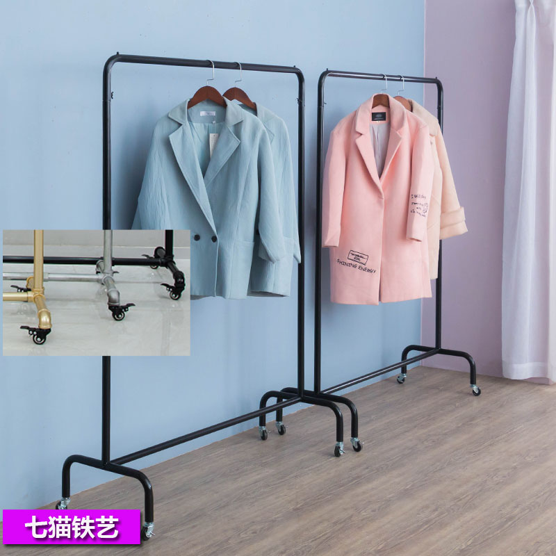 女装服装店展示架挂衣服直播卖衣服挂衣架挂衣杆货架陈列架带轮子