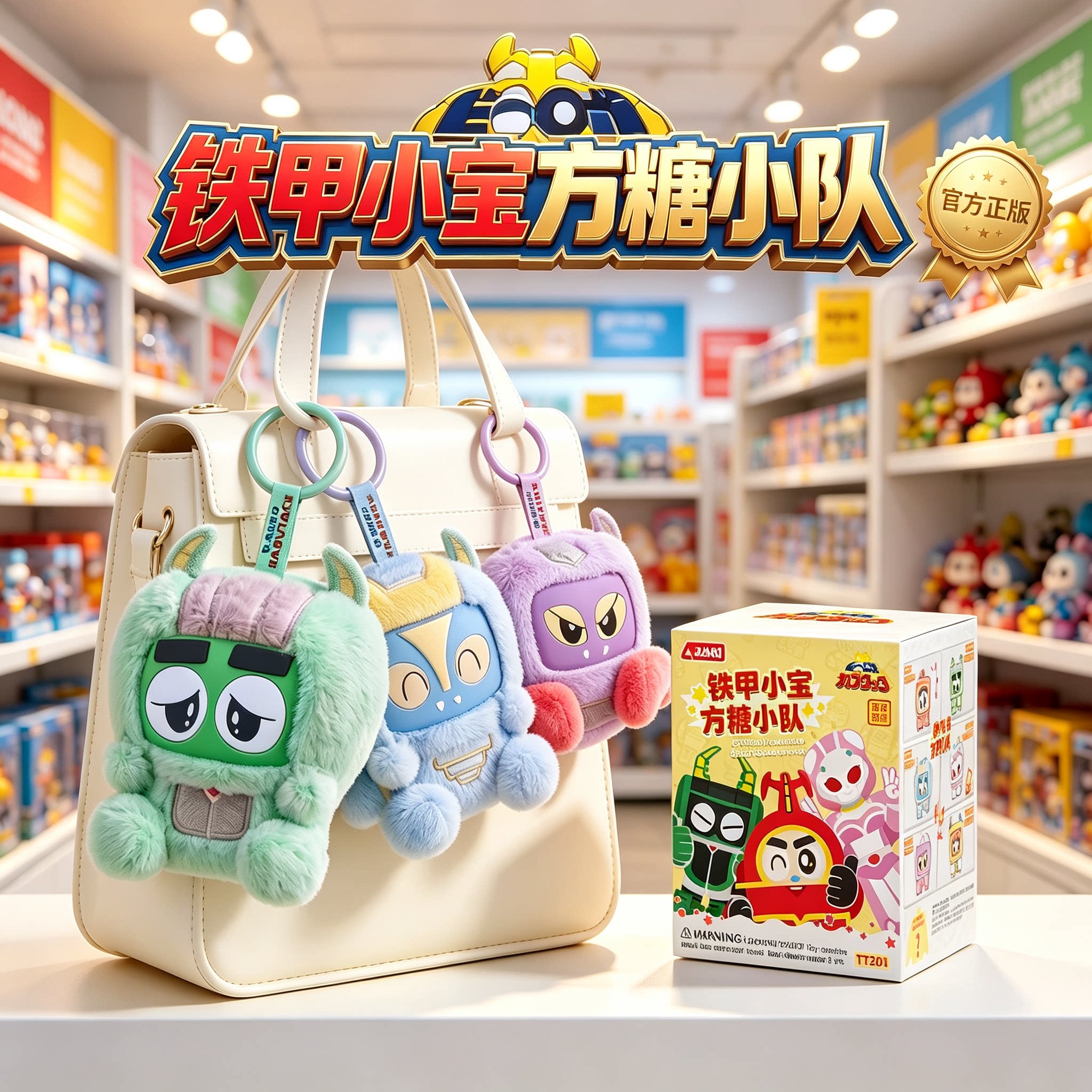 正版铁甲小宝方糖小队挂件盲盒图片