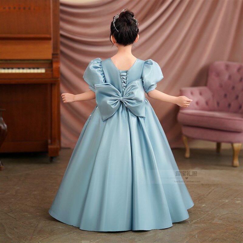 女童高端钢琴演奏服公主裙小女孩生日晚礼服高端儿童主持人演出服