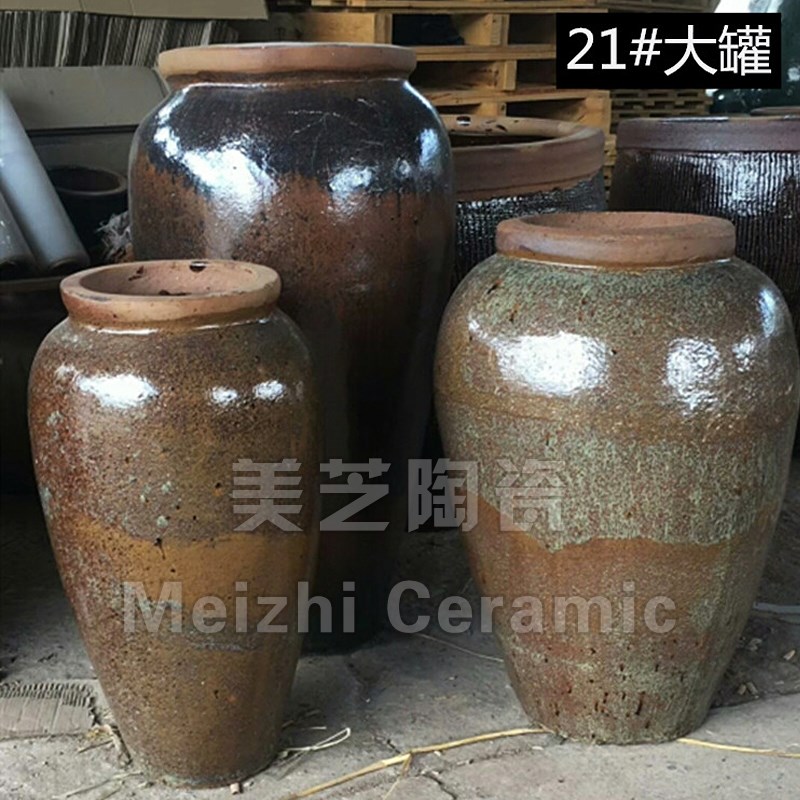 户外柴烧龙窑粗陶罐流水摆件循环水景喷泉花瓶涌水超大陶盆溢水缸