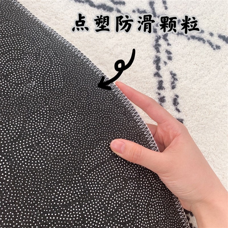 北欧简约加厚圆形地毯日式黑白线条客厅茶几圆垫卧室转椅吊篮地毯