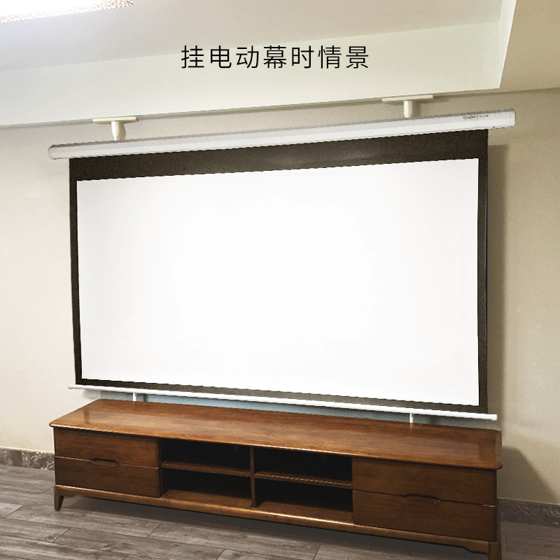 投影幕布支架电动幕画框幕手拉幕简易幕撑杆式支架幕免打孔壁挂图片