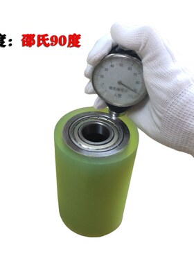 包胶滚筒重型包胶轮双轴承耐磨PU100轨道轮承重1吨无动力滚筒滚轮
