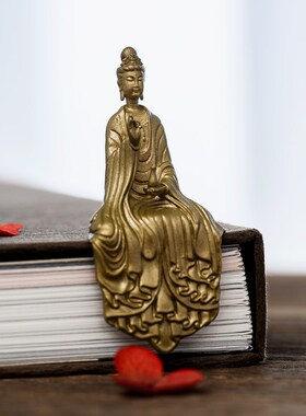 西方三圣坐像神像纯黄铜观世音菩萨观音佛像麦积山石窟家居装饰品