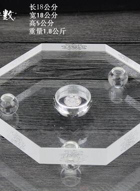 水晶玻璃工艺品插电自动发光底座酒托柜台摆件佛像LED灯七彩慢闪