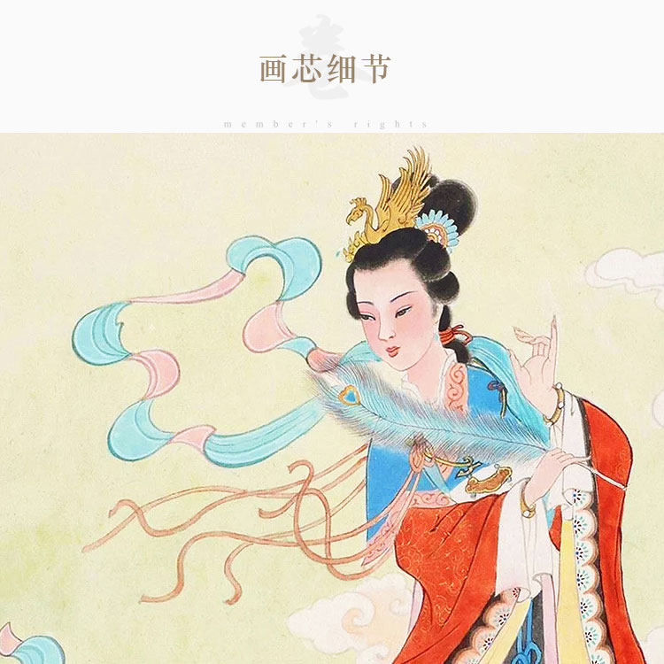 洛神图 洛水女神宓妃画像 仙女神像画 中式复古装饰字画卷轴挂画