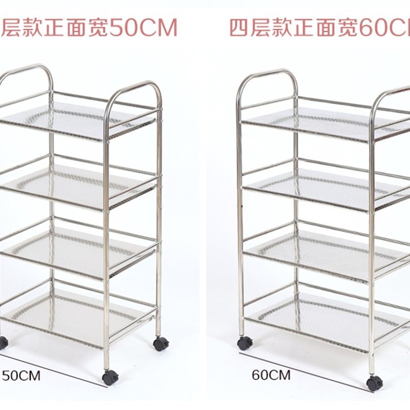 加厚不锈钢餐车手推车三层置物架厨房微锅炉架收餐车酒店送餐车