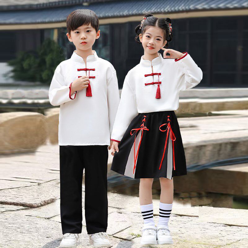 国庆儿童大合唱演出服中小学生诗歌朗诵表演服装中国风幼儿园班服