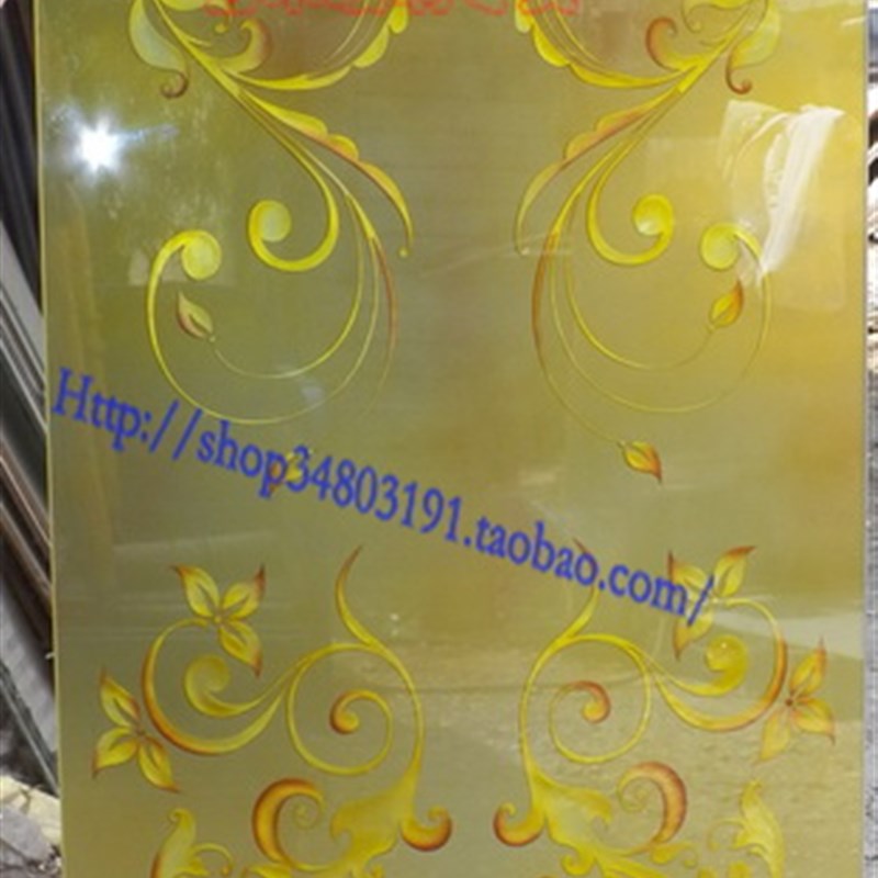 艺术玻璃玄关隔断屏风门芯走廊尽头电视背景墙饰金藤欧式富贵花藤