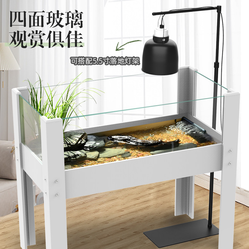 乌龟缸生态造景水陆缸别墅家用客厅养大乌龟专用特大号玻璃饲养箱