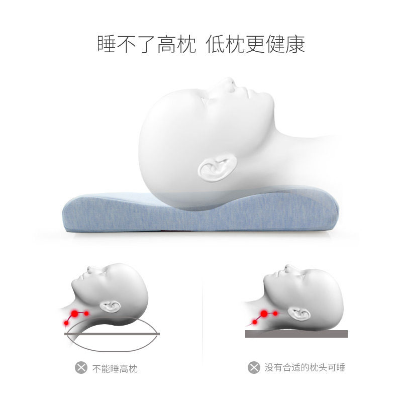 单人记忆棉薄款柔软睡觉枕芯帮助睡眠成人超薄长款低枕头护颈椎枕