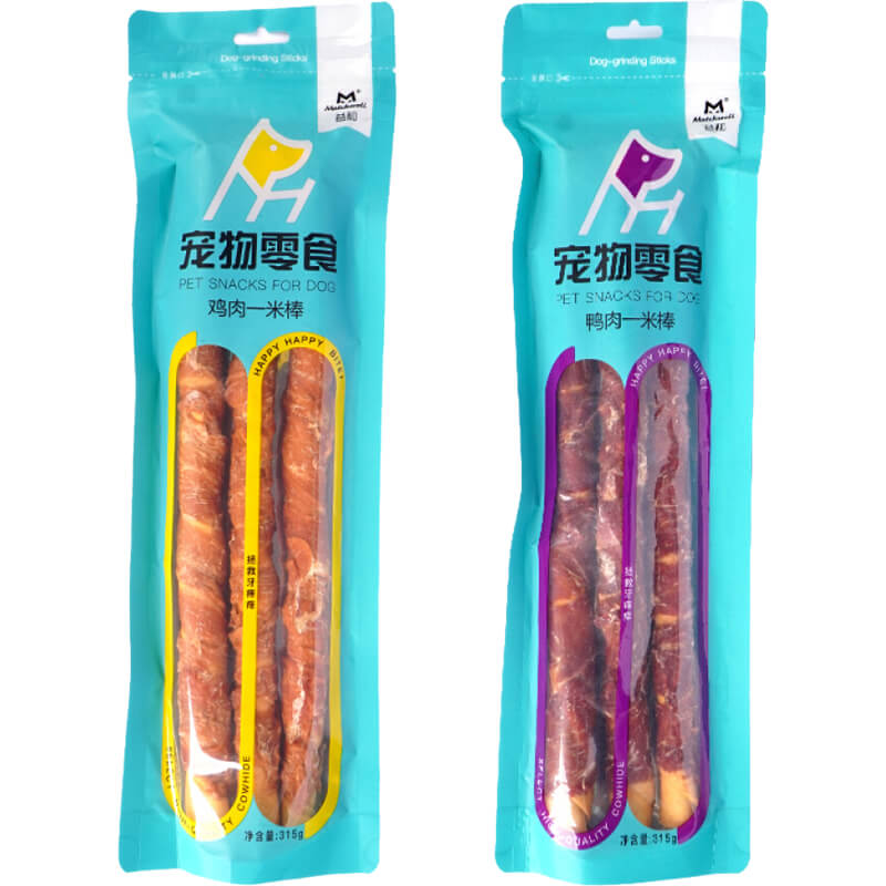 益和狗狗磨牙鸡肉鸭肉五寸一米夹心棒蘸酱结骨棒洁齿骨除口臭零食
