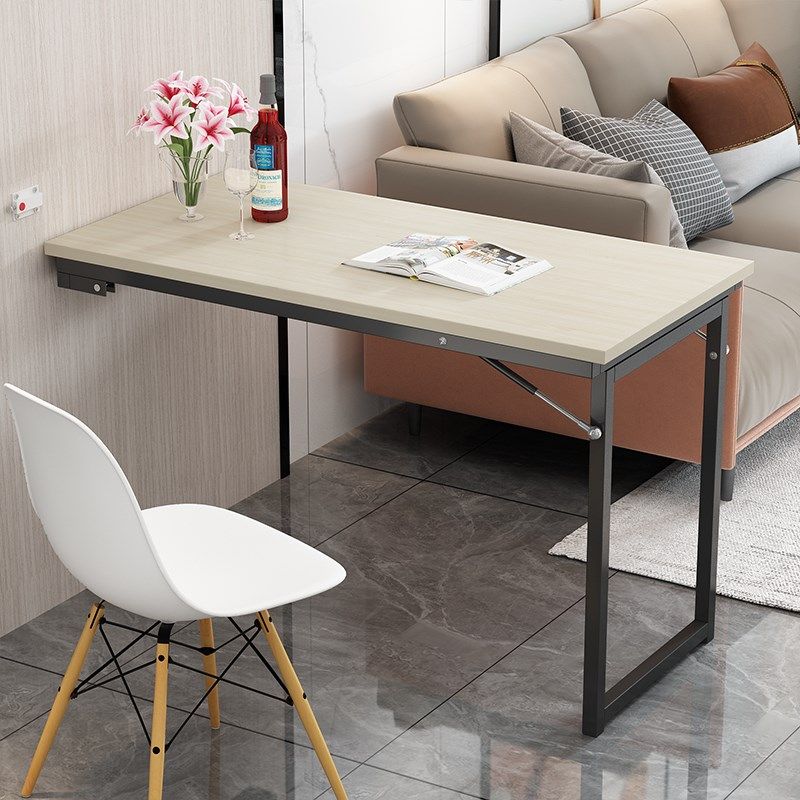 墙上壁挂式实木电脑桌书桌悬挂桌餐桌墙壁家用桌板折叠吧台挂墙桌