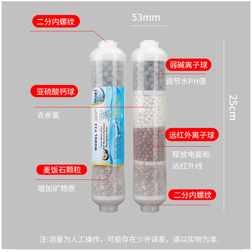 后置t33净水器麦饭石矿化滤芯弱碱性矿物质水家用纯水机通用配件